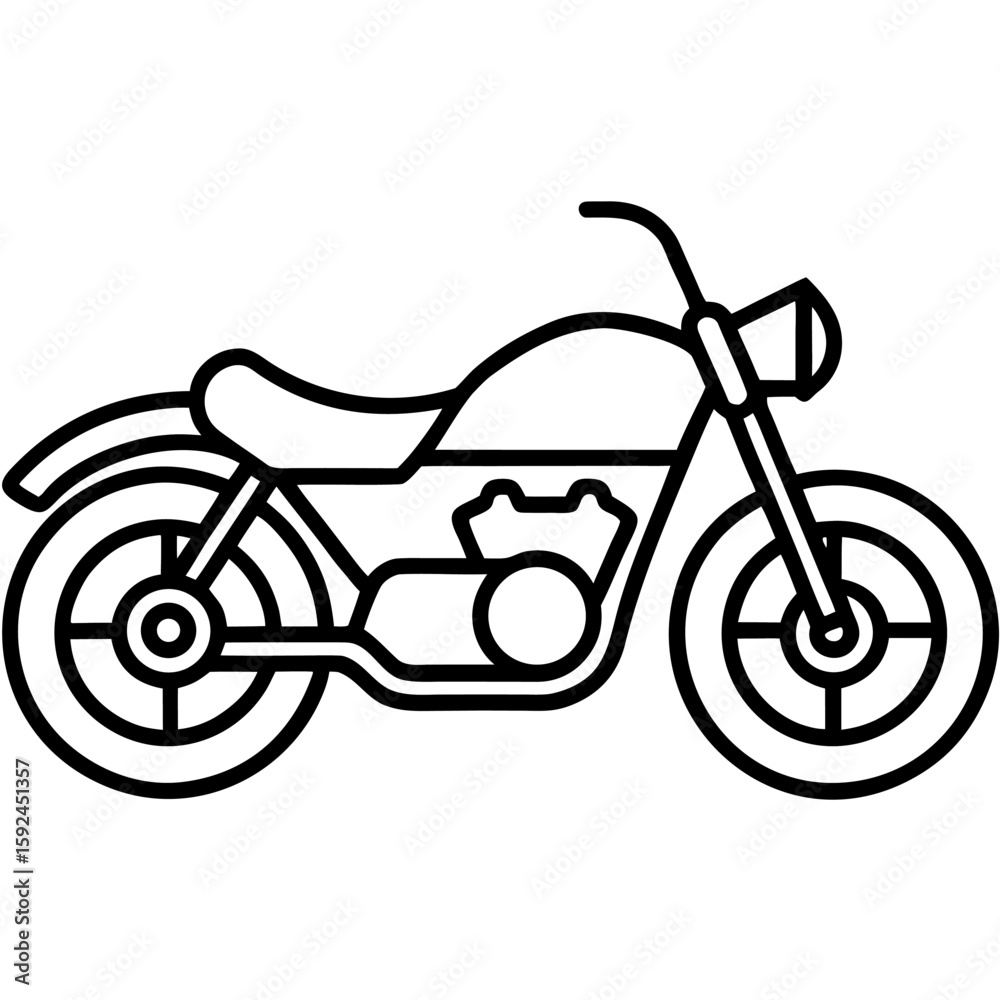 Fototapeta premium Minimalist motorcycle icon created with a single continuous stroke