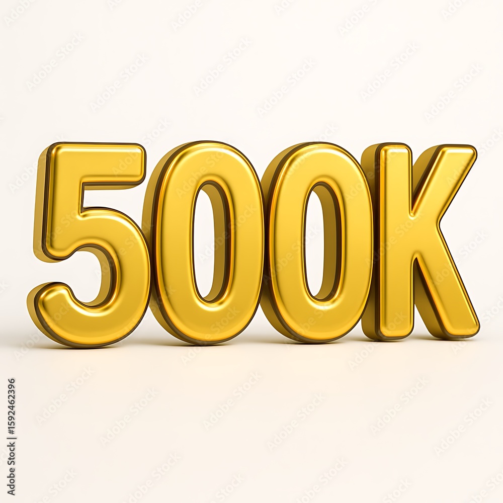 Golden 500k balloons celebrating a milestone achievement Golden 500k balloons celebrating a milestone achievement