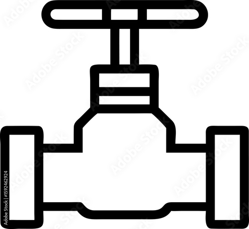 gate valve  pictogram vector icon on white or transparent background. plumbing tools. Editable and Printable sticker.