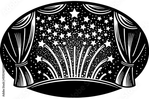 Gold Glittered Stars Showering Over a Dark Luxury Background vector illustration