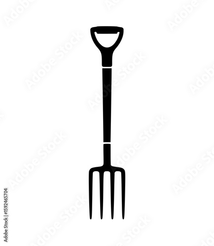 Silhouette of garden fork