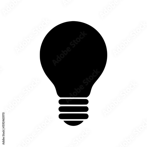 Simple graphic of a light bulb in silhouette style
