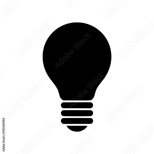 Simple graphic of a light bulb in silhouette style
