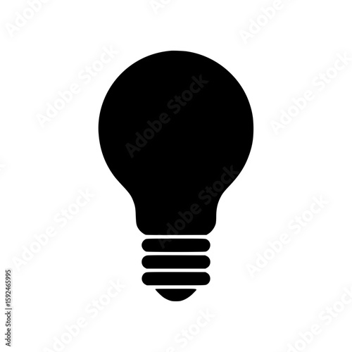 Minimalistic black silhouette of a light bulb