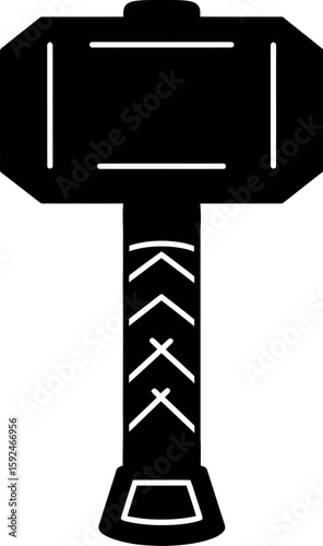 Thor s hammer mjolnir silhouette icon
