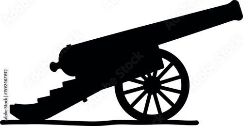 Vintage cannon silhouette