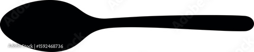 Black spoon silhouette on white background
