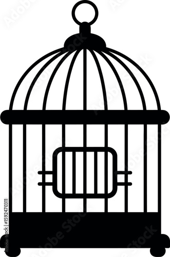 Black birdcage silhouette