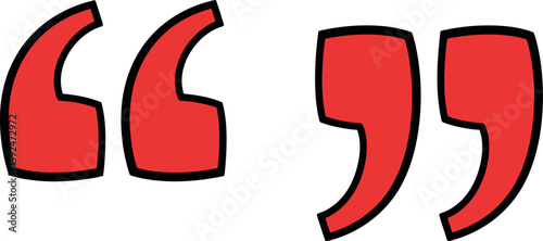 Red quotation marks icon