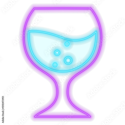 Neon beer glasses clinking for beer glowing.. neon cocktails. drinks icon.