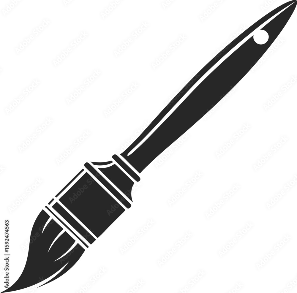 Fototapeta premium Paintbrush tool for artistic creation silhouette