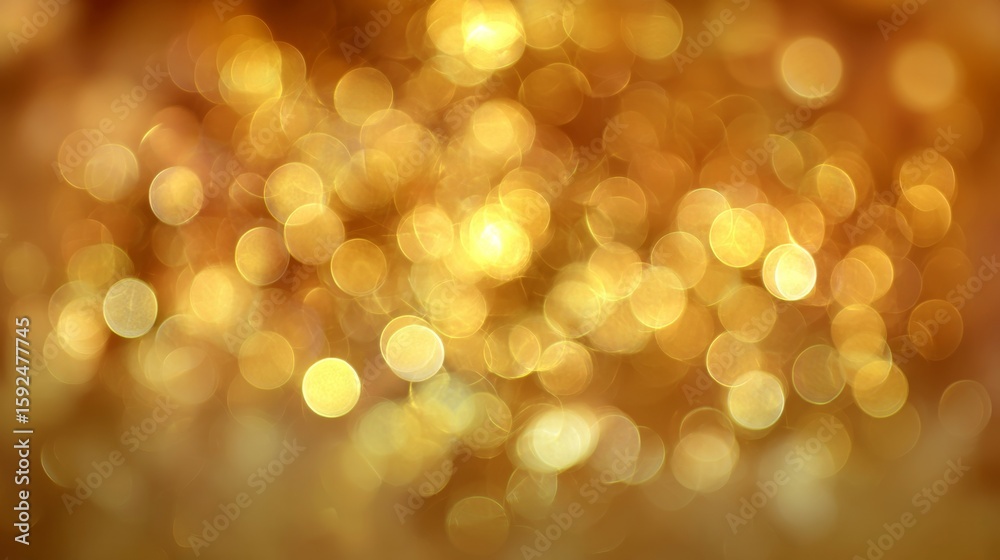 Fototapeta premium Golden bokeh background with warm glowing abstract light circles