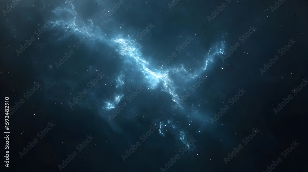 Fototapeta premium Lightning flashes across a dark cloudy sky creating a dramatic natural spectacle.