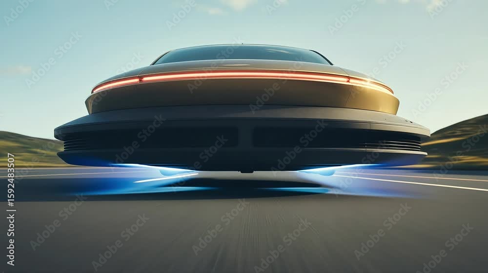 Close up hovercar propulsion system thrusters humming smooth float dont add any people  High-quality horizontal HD video footage 