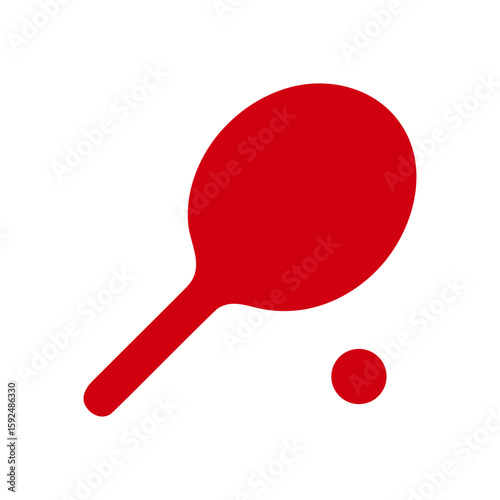 Pickleball paddle with ball flat icon for sports and recreation theme with transparent background  