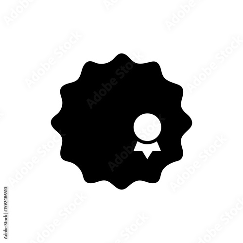 Badge silhouette with certificate scroll in elegant vector format with transparent background  