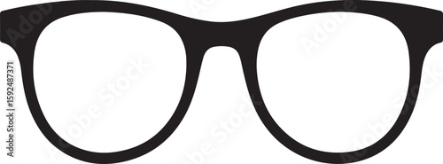 Classic black hipster eyeglasses in a simple silhouette style