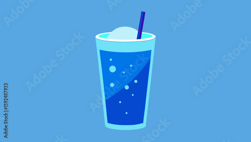 Here are a few options for your image description, keeping it concise and without a colon:

Glass of cola, water, and iced soda drinks with straws isolated on white