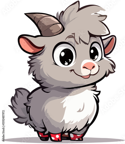 goaIllustration of a cute young brown goat.