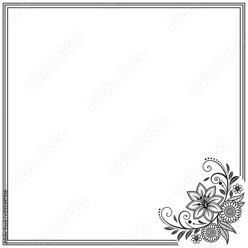 frame with floral elements