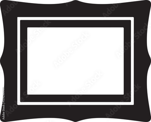Ornate decorative picture frame with a blank white space silhouette