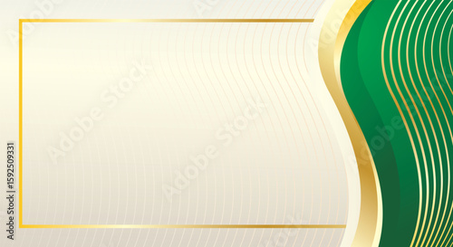 Luxury green gold abstract wave background design
