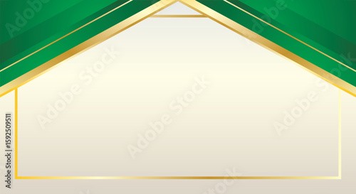 Abstract green gold luxury background for certificate, charter and award