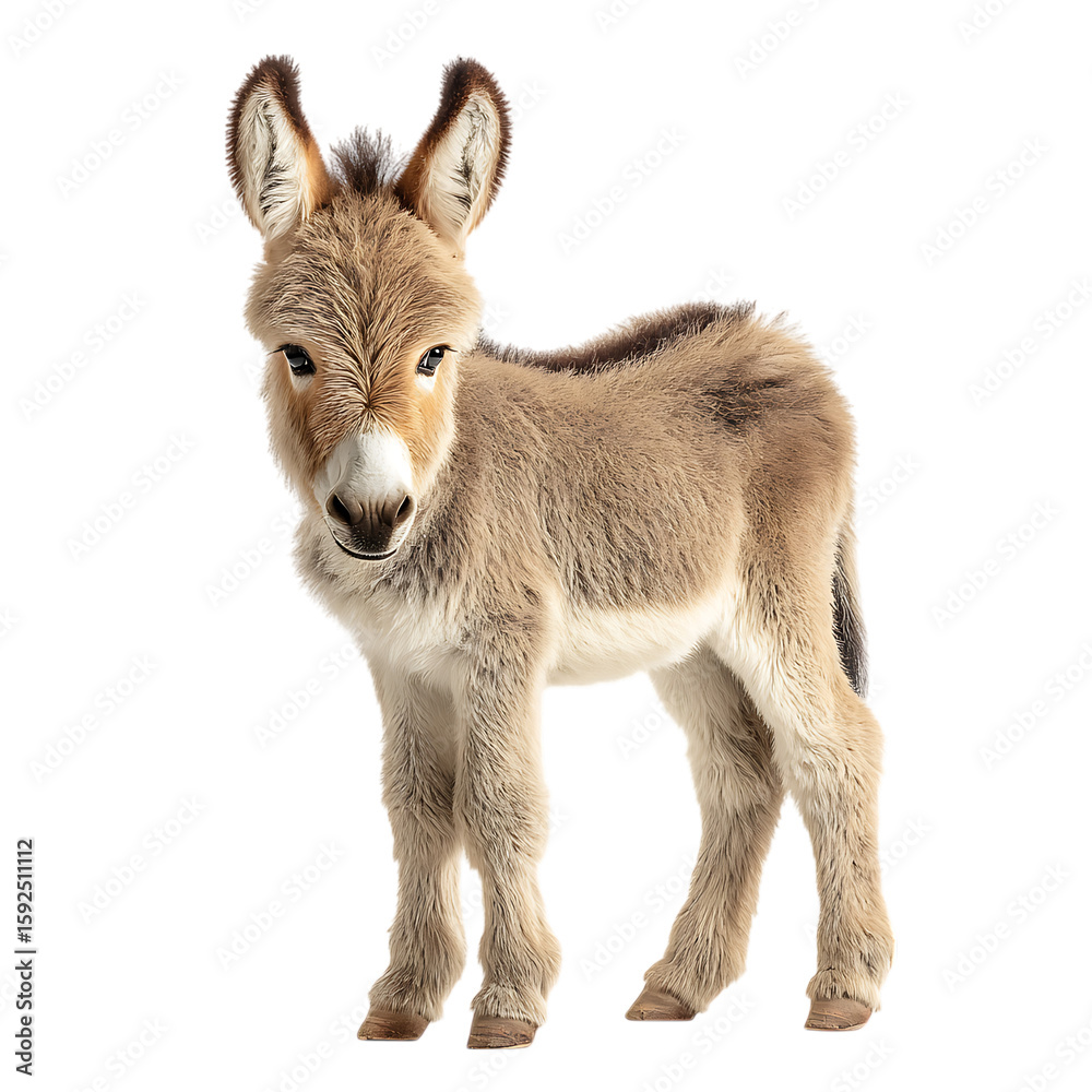 Fototapeta premium Adorable baby donkey foal.