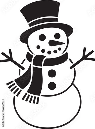 cute cartoon snowman vector illustration with red scarf winter holiday character flat design mascot