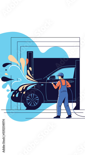 Professional car washing service for a spotless exterior shine and sparkling clean automobile