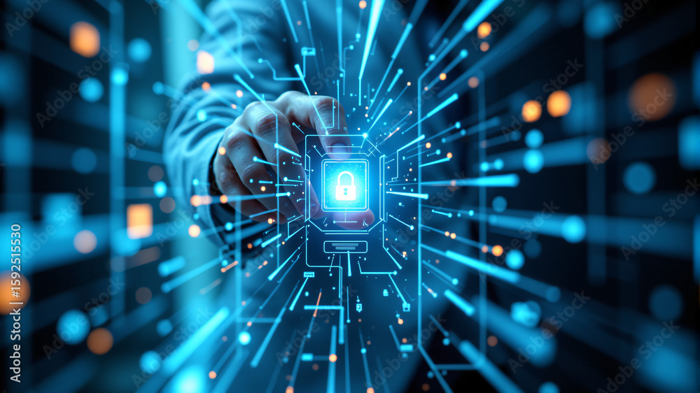 Obraz premium Cybersecurity and Digital Security in Modern Technology