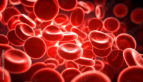 Microscopic View of Red Blood Cells in Bloodstream