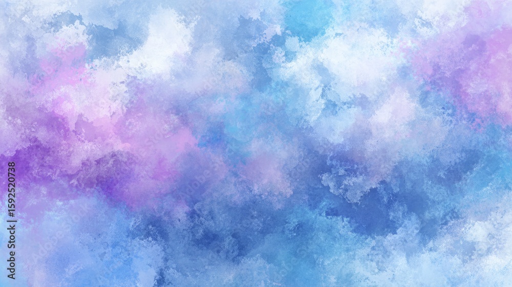 Obraz premium Abstract pastel watercolor cloudy sky in blue and pink shades