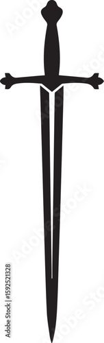 ancient warrior sword silhouette clipart template 