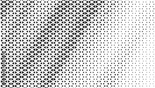 Black and white smooth transition of geometric pattern with halftone effect. Easily resized and recoloured at your discretion. Vector Format Illustration 