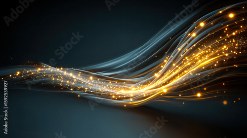 Wave of light is shown in a black background