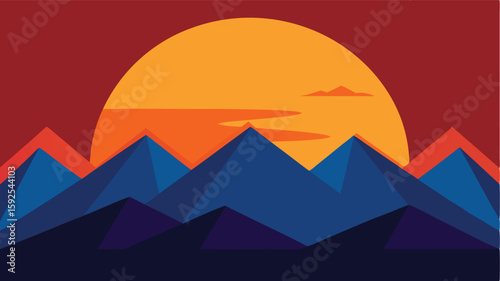 vector illustration of a mountain landscape