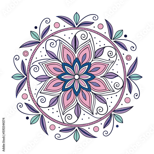 Floral mandala pattern .