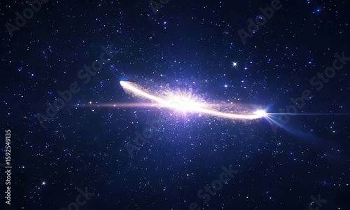 Glowing Arc in Star Field