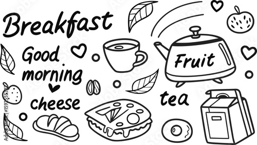 Fast food sketch for fastfood restaurant or bistro. Vector cheeseburger burger or hotdog sandwich snack, french fries or pizza and coffee or soda drink, taco and black burger.