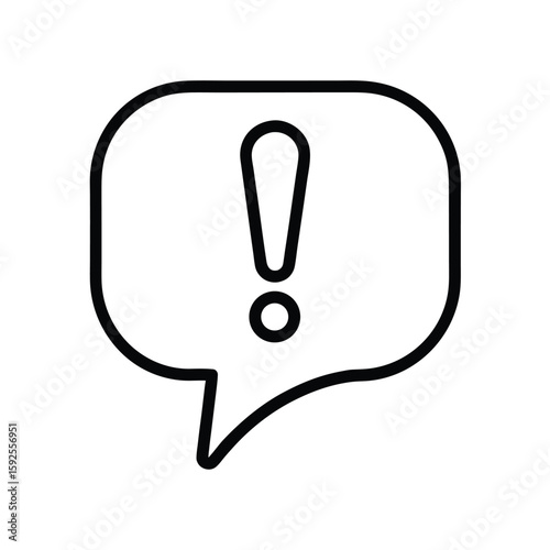 Speech bubble with an exclamation mark icon representing a warning or important message