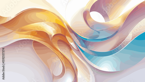 Fluid abstract background with smooth waves in pastel colors