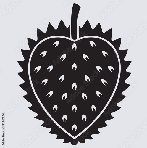 a soursop silhouette vector art illustration, soursop fruit isolated on white background