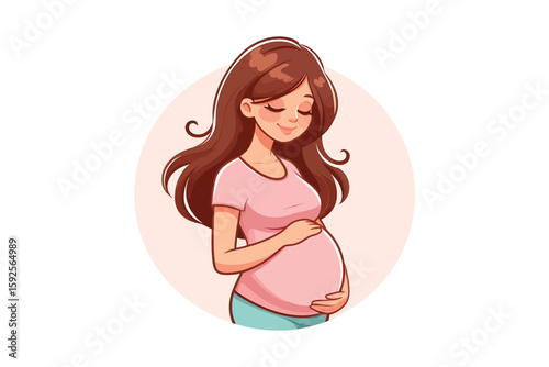 a pregnant woman flat vector design, isolated on a white background