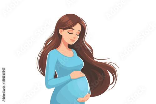 a pregnant woman flat vector design, isolated on a white background