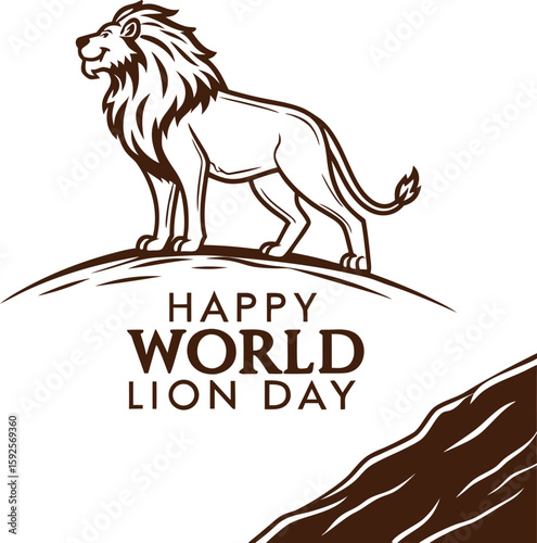 Running wild horse and lion black silhouette vector cartoon illustration