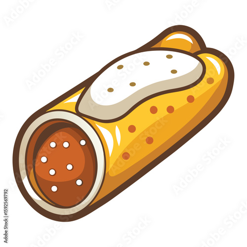 Crisp cannoli with powdered sugar, sweet and traditional, isolated on a clean white background.