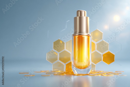 Sunscreen Cream or serum drop, Ultraviolet shield reflect UV sun light, Hexagonal skin cells layer, sunblock lotion, SPF Ultraviolet Rays protection, Advertisements for cosmetics, collagen
