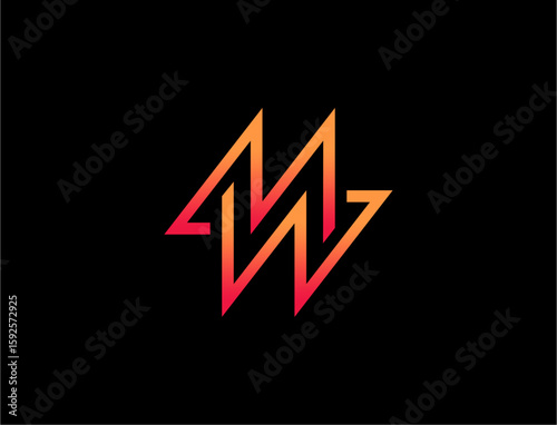 Abstract letter w logo design