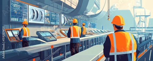 Engineer Monitoring Industrial Systems on Factory Floor

.